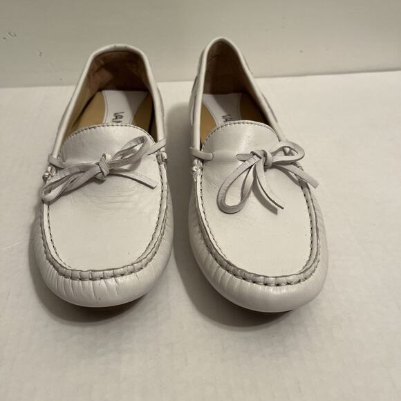 Van Eli Driving Loafers White Leather Moc Round Toe Slip On Flat Shoes Size 6.5M - Picture 2 of 12